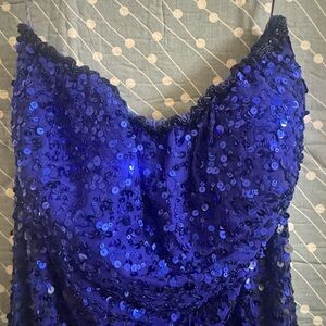 Elegant Blue Sequin Dress